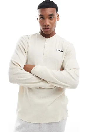 Ralph Lauren Lounge henley waffle long sleeve t-shirt in