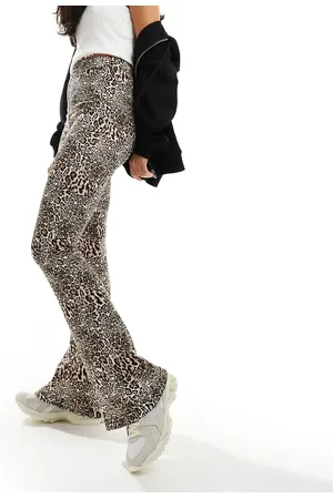 In The Style Exclusive flared trousers in leopard print