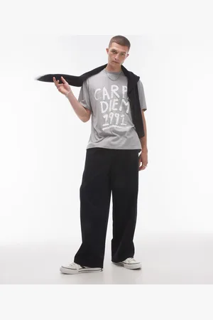 Topman Oversized fit t-shirt with Carpe Diem print in marl