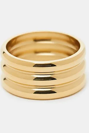 ASOS ASOS DESIGN Curve waterproof stainless steel ring with triple stacked design in tone
