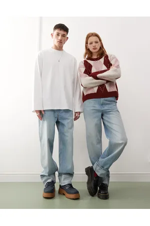 Reclaimed Unisex western baggy dad jean in mid wash