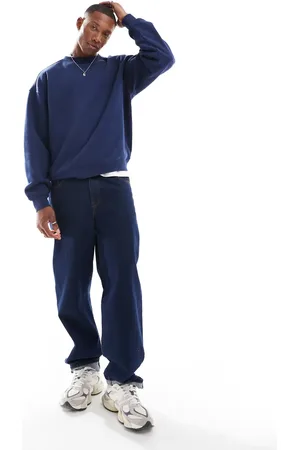 Cotton On Cotton On box fit crew fleece sweatshirt in indigo