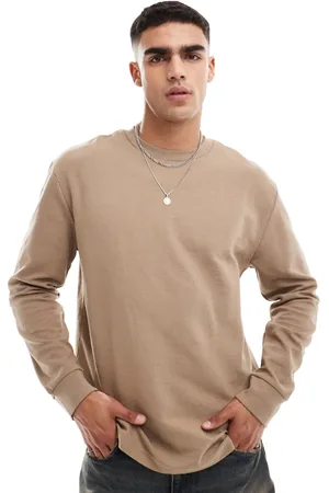Cotton On Cotton On loose fit rib long sleeve t-shirt in taupe