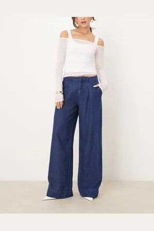 River Island Tailored baggy jean in darkwash