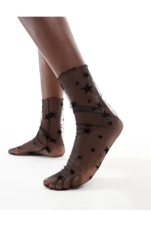 Glamorous Mesh star print socks in