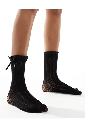 Glamorous Bow pointelle socks in