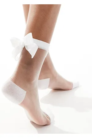 Glamorous Bow back mesh socks in