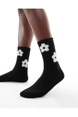 Glamorous Flower embroidered socks in