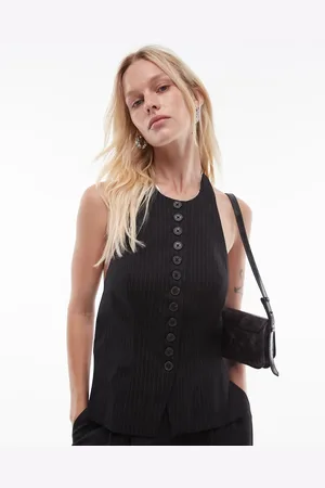 Topshop Pintsripe waistcoat in