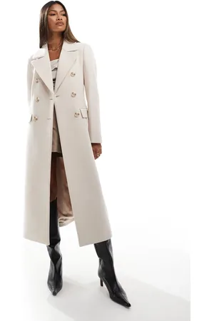 Forever New Longline smart coat in cream
