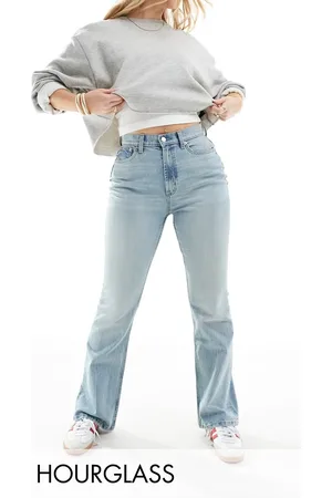 ASOS Hourglass mid rise flare jeans in light
