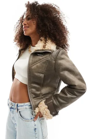 Bershka Shearling jacket in