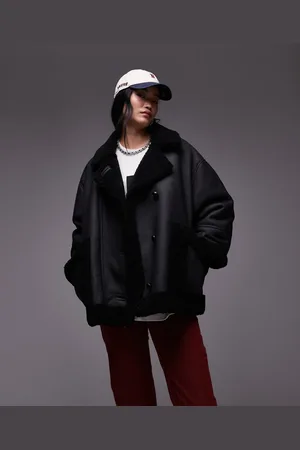 Topshop Oversized car coat in
