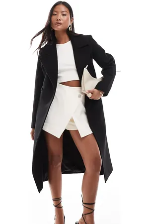 Forever New Formal wrap coat in black