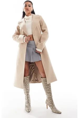Forever New Formal wrap coat in warm oatmeal