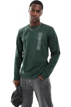 Calvin Klein Horizontal logo long sleeve shirt in khaki