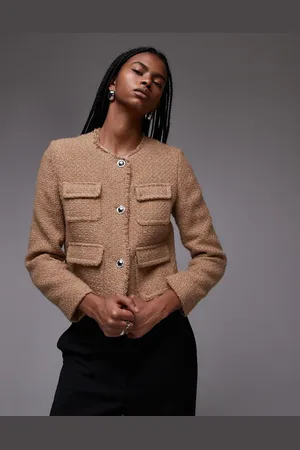 MANGO Tailored button front jacket in