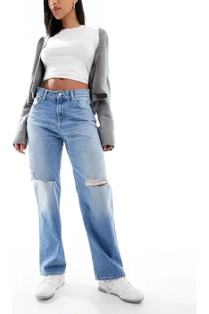 Tommy Hilfiger Betsy mid rise straight ripped jeans in light wash