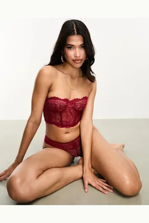 ASOS Sienna lace underwired corset in burgundy