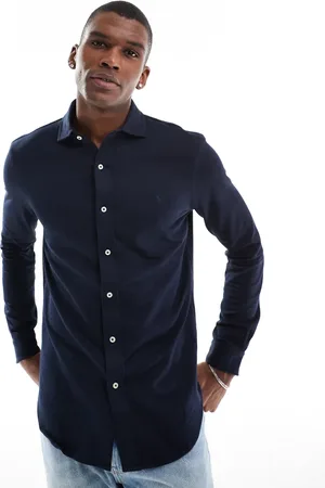 Ralph Lauren Estate collar herringbone print jersey shirt in