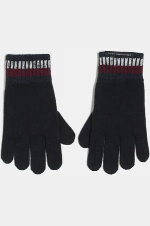 Tommy Hilfiger Wool gloves with stripe cuff in