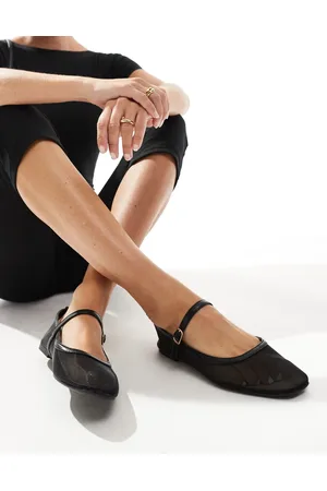 SEQWL Buckle strap ballet flats in mesh
