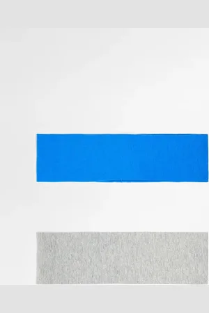 Weekday Jersey headband 2-pack in melange & blue