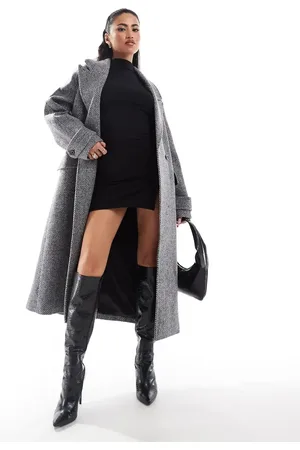 Forever New Formal coat in light herringbone