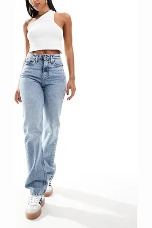 Calvin Klein High rise straight leg jeans in mid wash