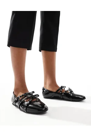 Stradivarius Strappy studded ballet shoe in