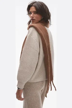 Topshop Seb skinny scarf in toffee