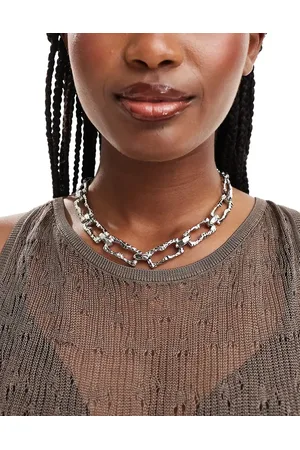 8 Other Reasons Chunky chain necklace in rhodium plated
