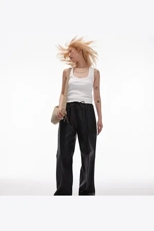 Topshop Faux leather jogger in