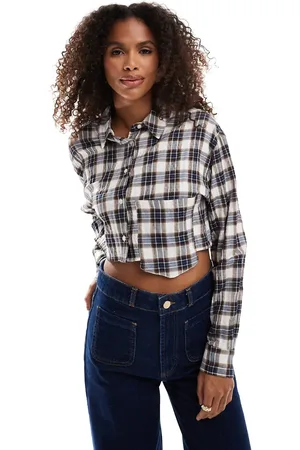 Pull&Bear Cropped check shirt in