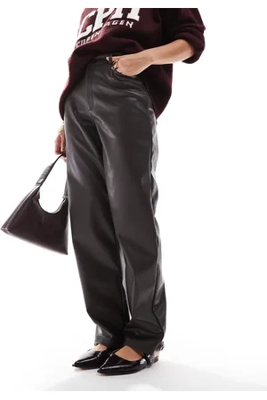 ASOS Faux leather straight leg trouser in
