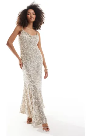 Never Fully Dressed Mya embellished midaxi dress in and silver sequin
