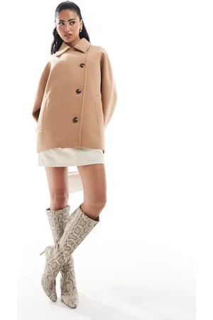Forever New Top collar coat in stone