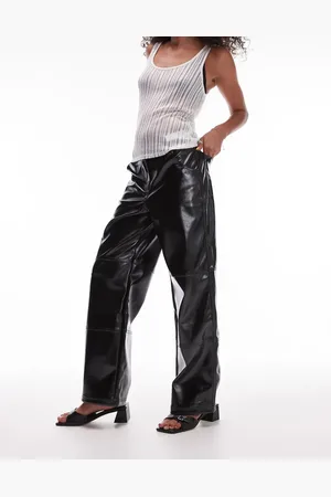 Topshop Straight leg faux leather vinyl trouser in