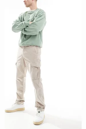 JACK & JONES Loose fit cord cargo trouser in light beige