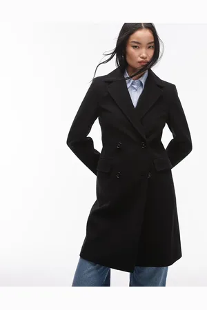 MANGO Double breasted wool coat in