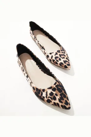 SEQWL Pointed ballet flats in leopard