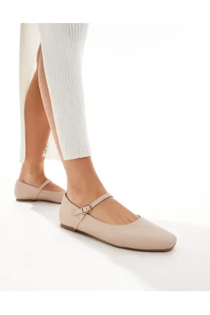 SEQWL Buckle strap ballet flats in beige