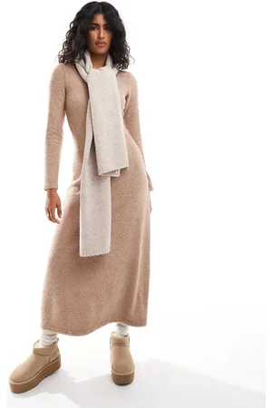ASOS Knit scarf in wool mix in oatmeal