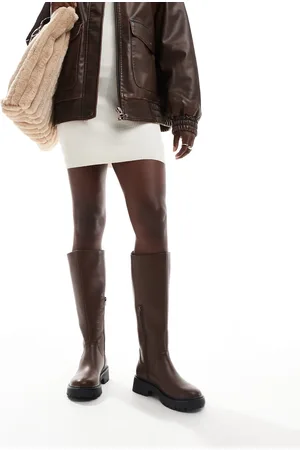 London Rebel Edith chunky knee high boots in