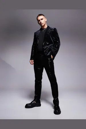 ASOS New skinny suit trousers in velvet sequin in