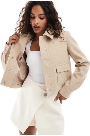 Forever New Soft shacket in beige