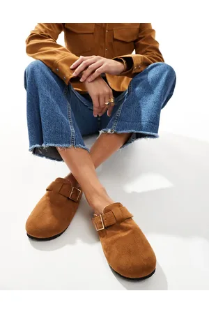 Yours Fur line clog in chestnut