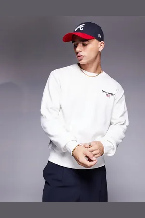 Ralph Lauren Sports Capsule crew neck logo sweatshirt in cream