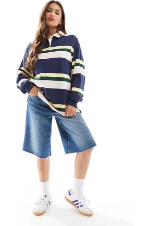 Cotton On Cotton On oversized long sleeve polo fleece in stripe
