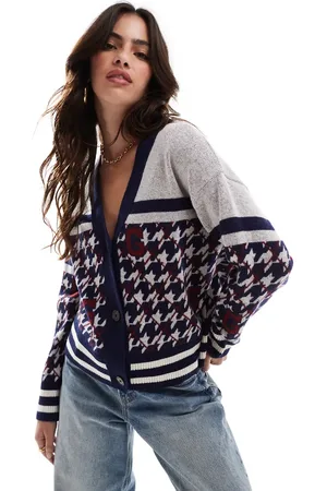 GANT Houndstooth knit cardigan in